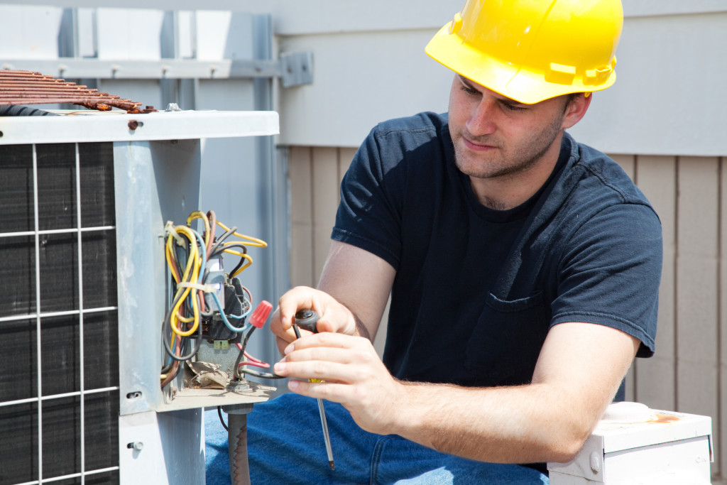 HVAC professional in action