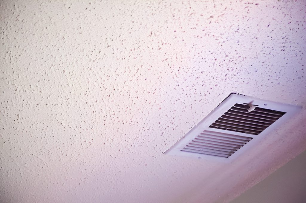 painted popcorn ceiling with vent